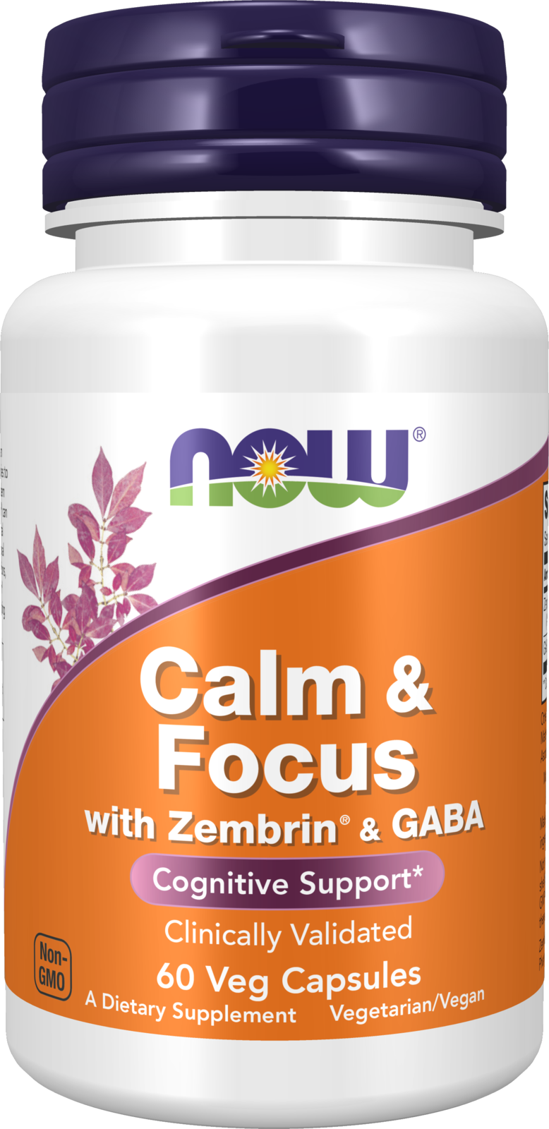 Calm & Focus with Zembrin® & GABA, Cognitive Support*, Clinically Validated, 60 Veg Capsules