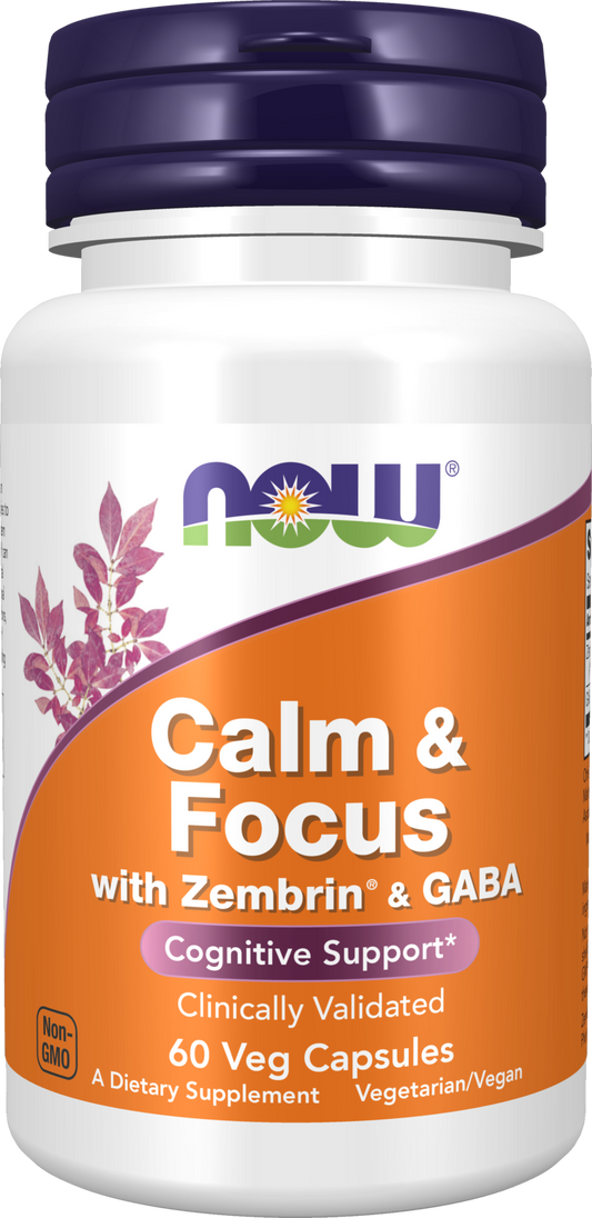 Calm & Focus with Zembrin® & GABA, Cognitive Support*, Clinically Validated, 60 Veg Capsules