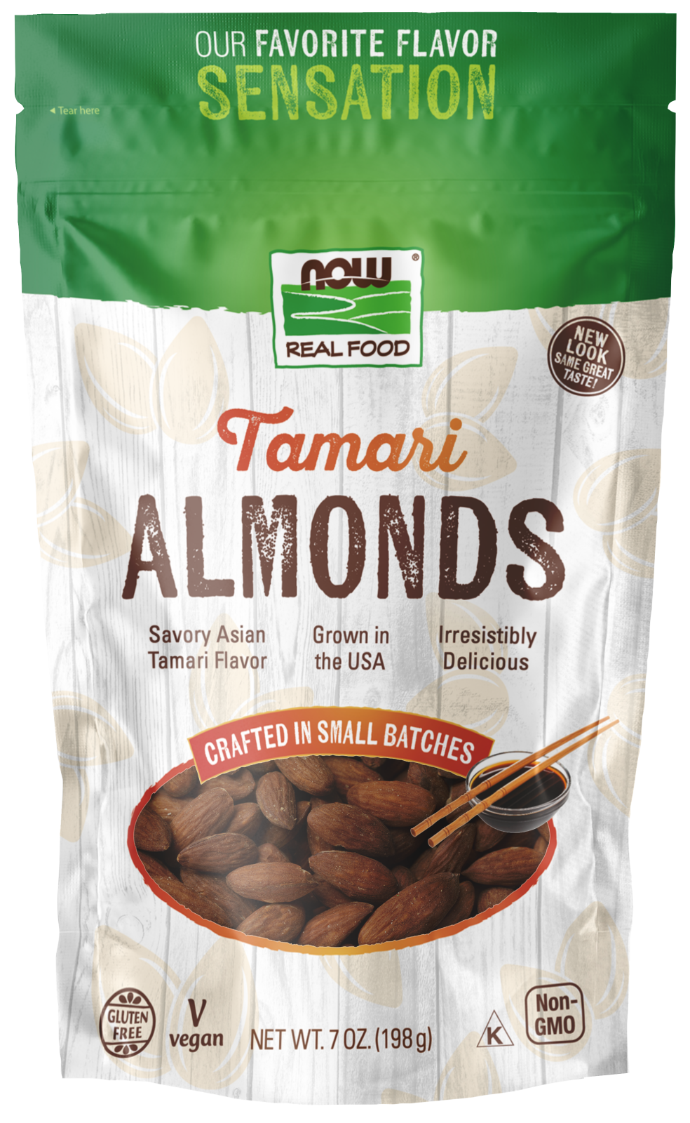 NOW Foods, Tamari Almonds, Flavor Sensations, Savory Tamari Flavor, 7 oz