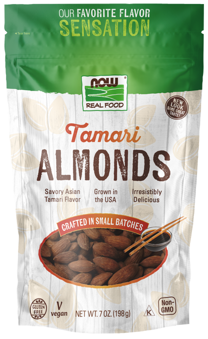 NOW Foods, Tamari Almonds, Flavor Sensations, Savory Tamari Flavor, 7 oz
