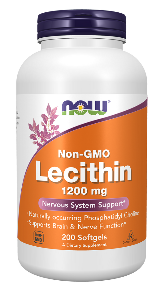 NOW Supplements, Lecithin 1200 mg, Phosphatidyl Choline, 200 Softgels