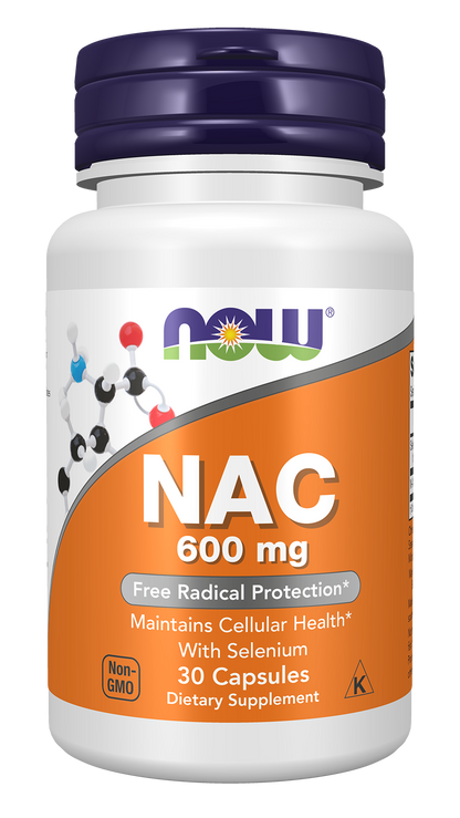 NOW Supplements, NAC (N-Acetyl Cysteine) 600 mg with Selenium 30 Capsules