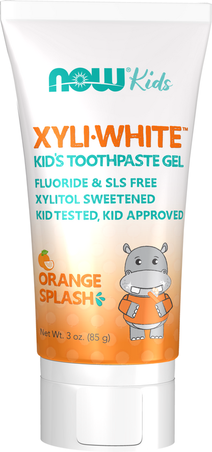 NOW Solutions, Xyliwhite™ Toothpaste Gel for Kids, Orange Splash Flavor, Kid Approved! 3-Ounce, packaging may vary