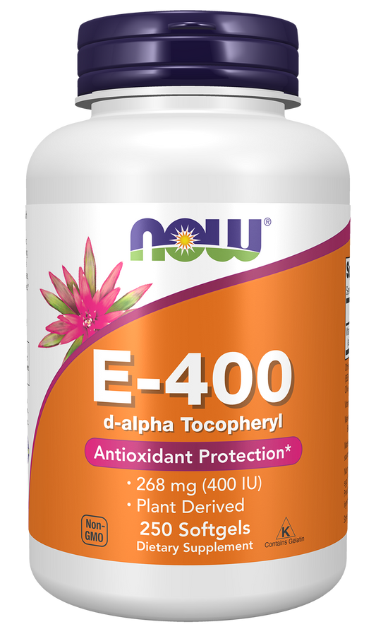 NOW Supplements, Vitamin E-400 IU, D-Alpha Tocopheryl, 250 Softgels