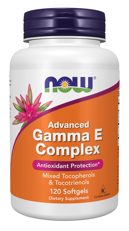NOW Supplements, Advanced Gamma E Complex, Mixed Tocopherols, 120 Softgels