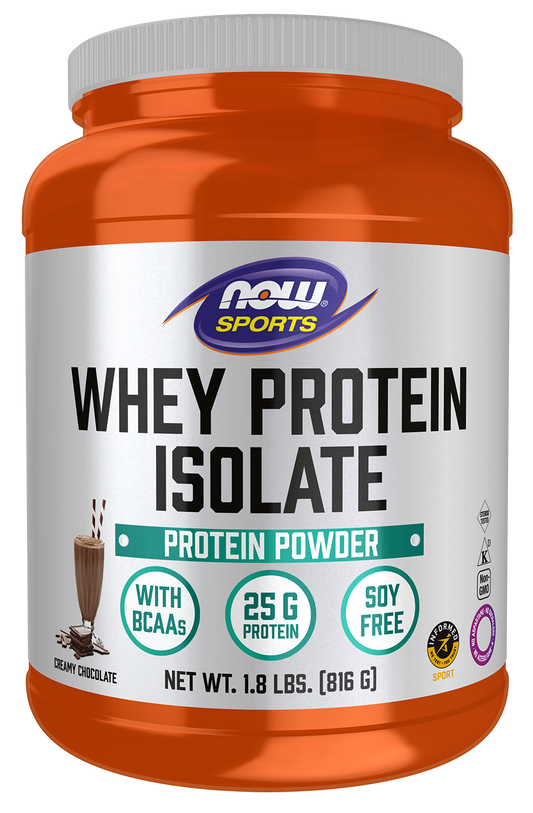 NOW Sports, Whey Protein Isolate 25 g,  Chocolate Flavor, 1.8 lbs