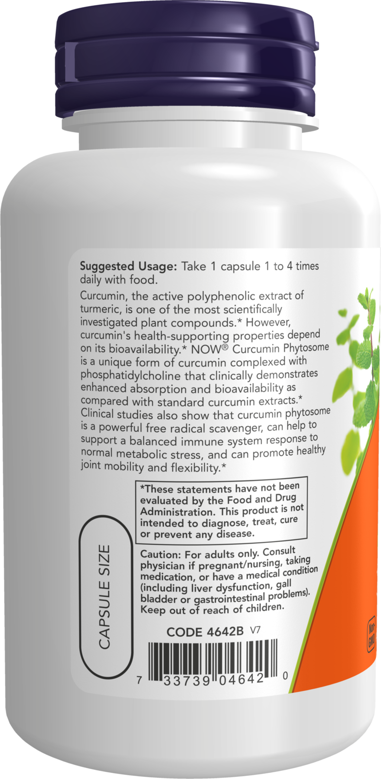 NOW Supplements, Curcumin Phytosome, Bio-Enhanced Turmeric Ext, 60 Veg Caps