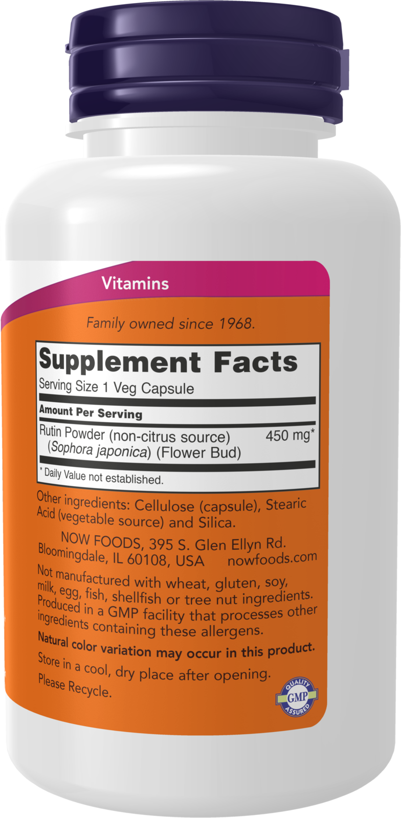 NOW Supplements, Rutin 450 mg, Free Radical Scavenger*, 100 Veg Caps