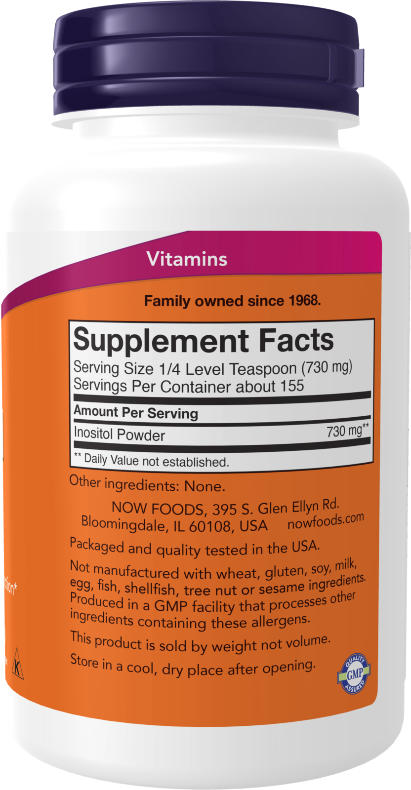NOW Supplements, Inositol Powder, Cellular Health*, 4-oz