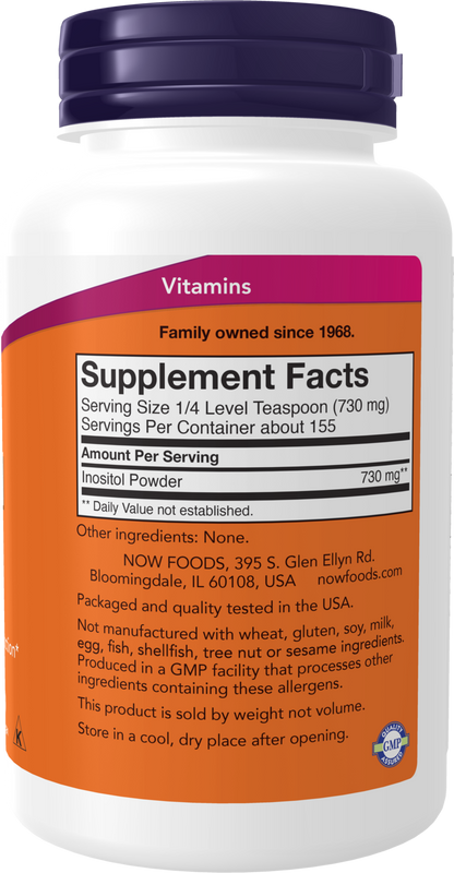 NOW Supplements, Inositol Powder, Cellular Health*, 4-oz