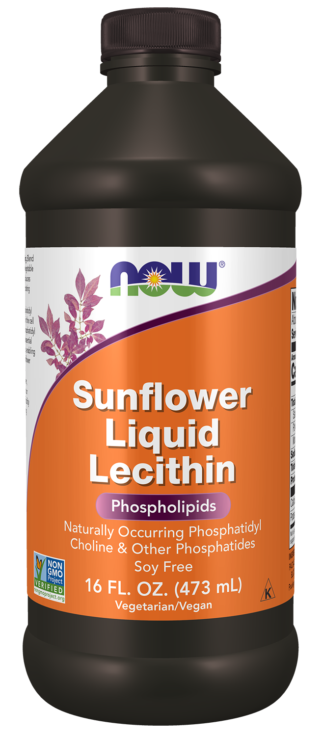 NOW Supplements, Sunflower Lecithin with naturally occurring Phosphatidyl Choline and Other Phosphatides, Liquid, 16-Ounce