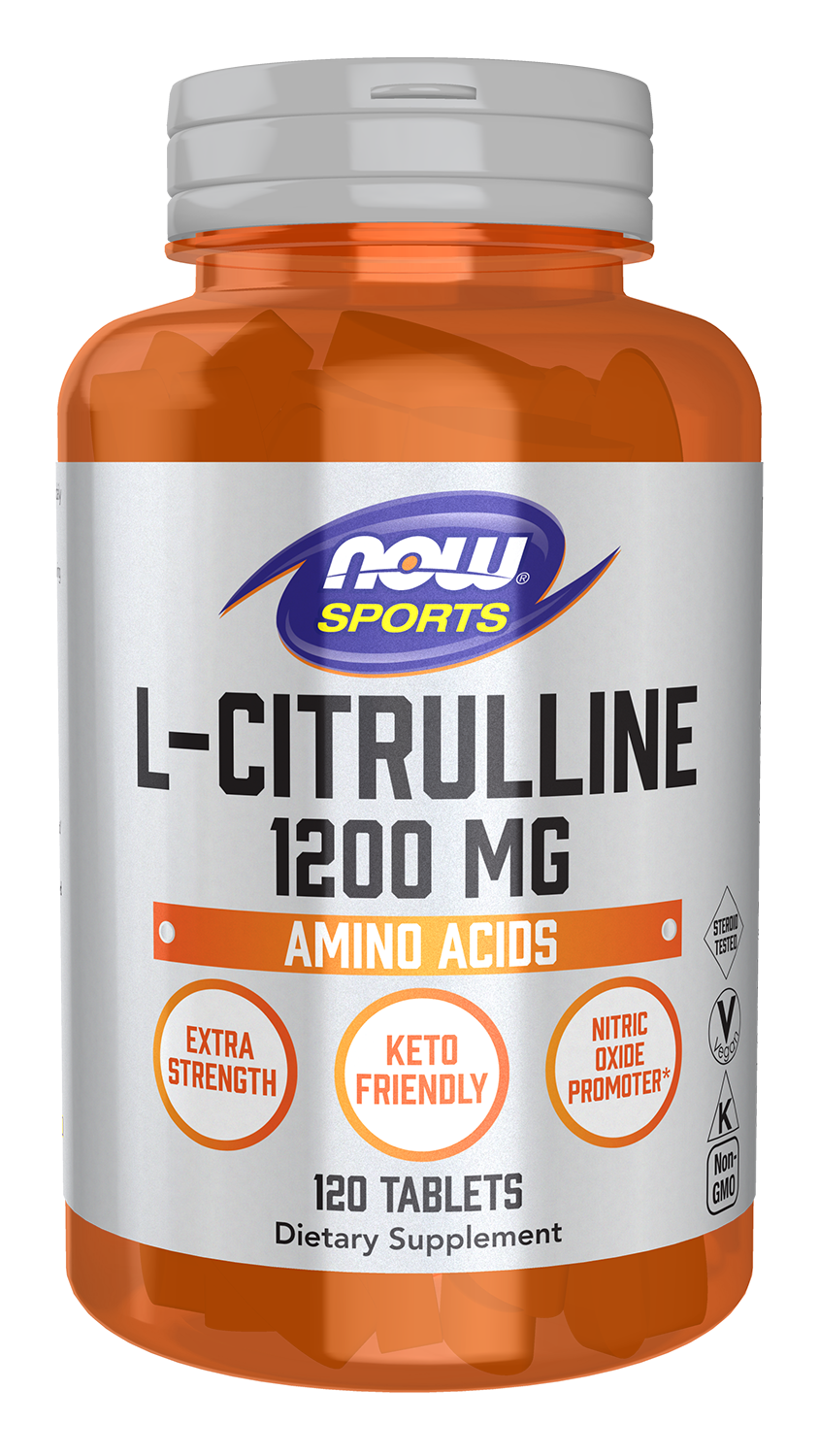 NOW Sports, L-Citrulline 1,200 mg, Extra Strength, Amino Acid, 120 Tabs
