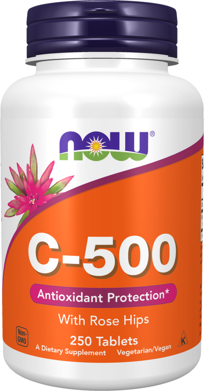 NOW Supplements, Vitamin C-500 with Rose Hips, 250 Tabs