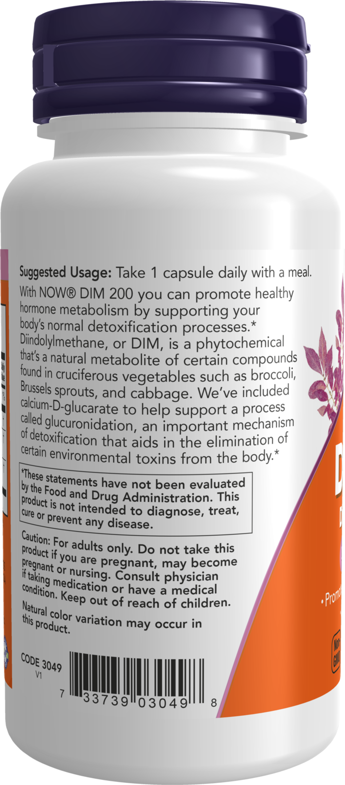 NOW Supplements, DIM 200 with Calcium D-Glucarate, 90 Veg Caps