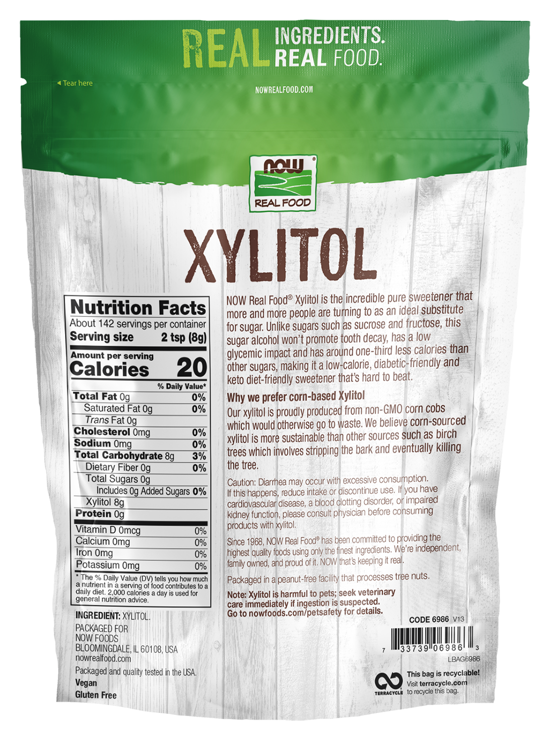 NOW Foods, Xylitol, Sugar Substitute, Keto-Friendly, 2.5 lbs