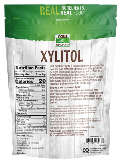 NOW Foods, Xylitol, Sugar Substitute, Keto-Friendly, 2.5 lbs
