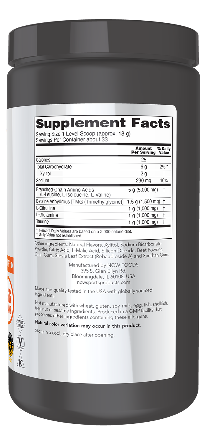 NOW Sports, BCAAs Big 6, Recovery Powder *, Watermelon Flavor, 600 g
