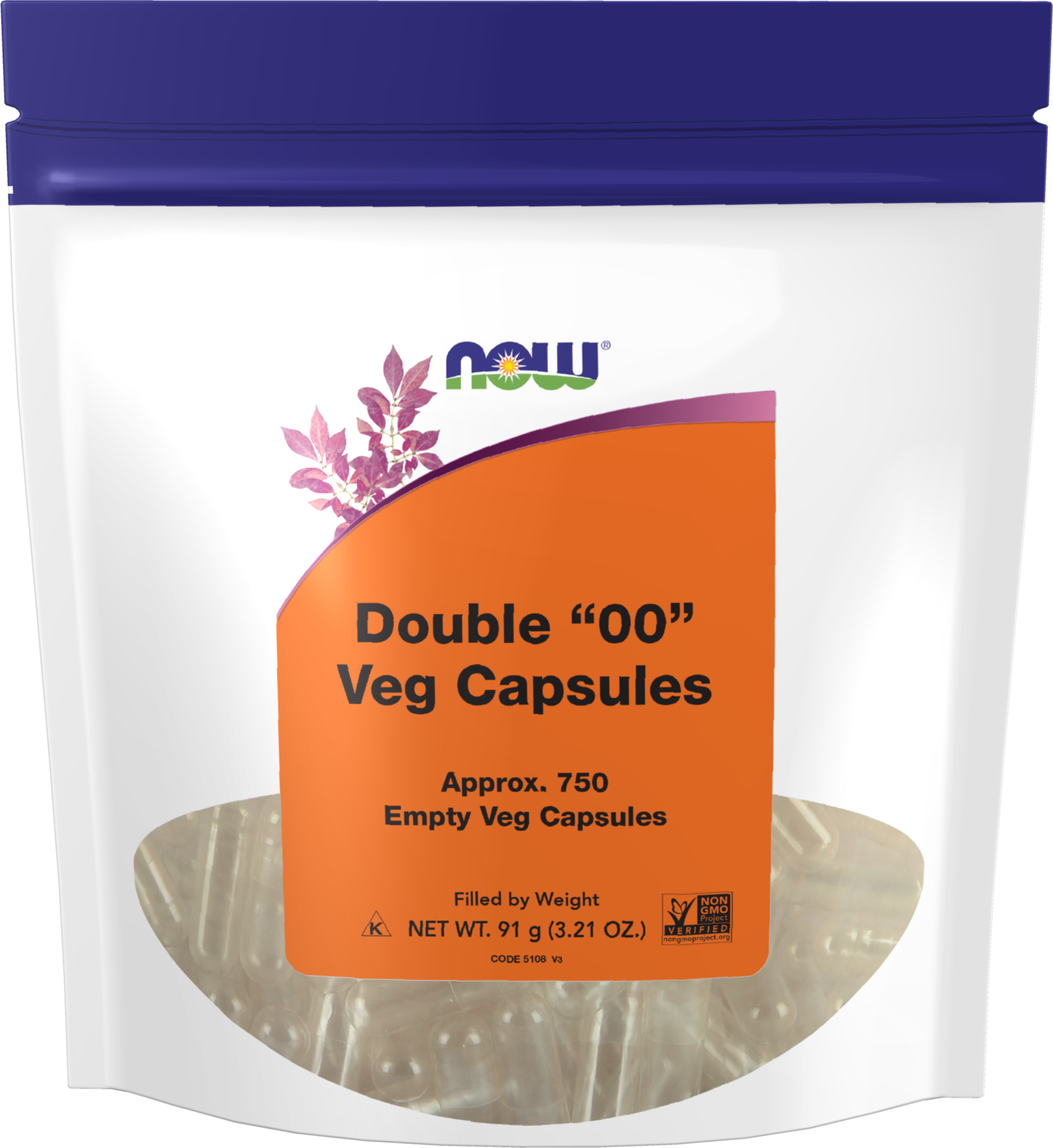 NOW Supplements, Empty Vegetarian Caps, Double "00", 750 Veg Caps