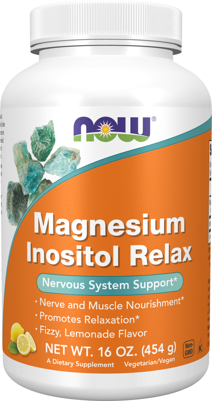 NOW Supplements, Magnesium Inositol Relax, Fizzy Lemonade Flavor, 16-oz