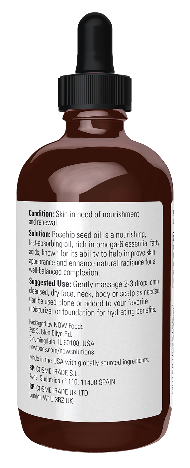 NOW Solutions, Rose Hip Seed Oil, Nourishing and Renewing,4 fl. oz