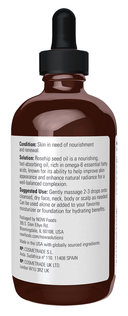 NOW Solutions, Rose Hip Seed Oil, Nourishing and Renewing,4 fl. oz