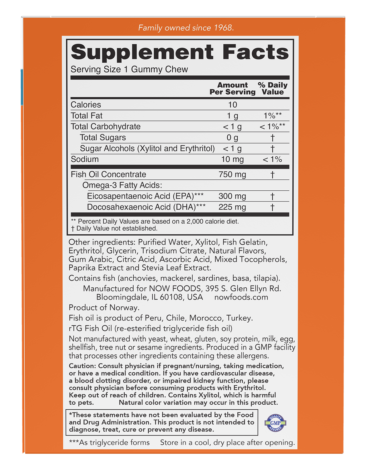 NOW Supplements, Omega-3 Fish Oil Gummy Chews, 36 Gummy Chews