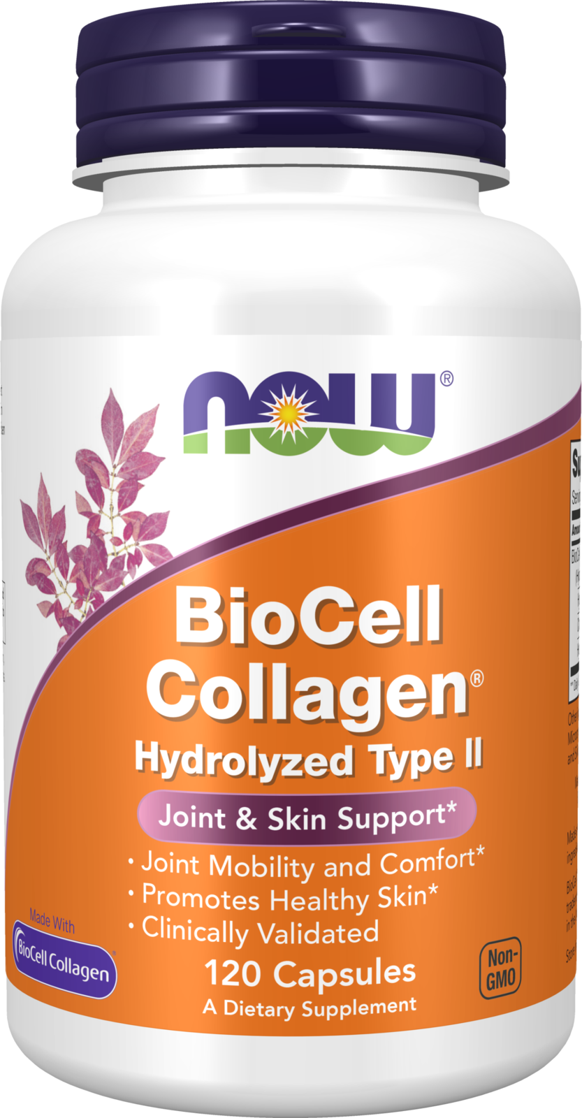 NOW Supplements, BioCell Collagen® Hydrolyzed Type II, 120 Veg Caps