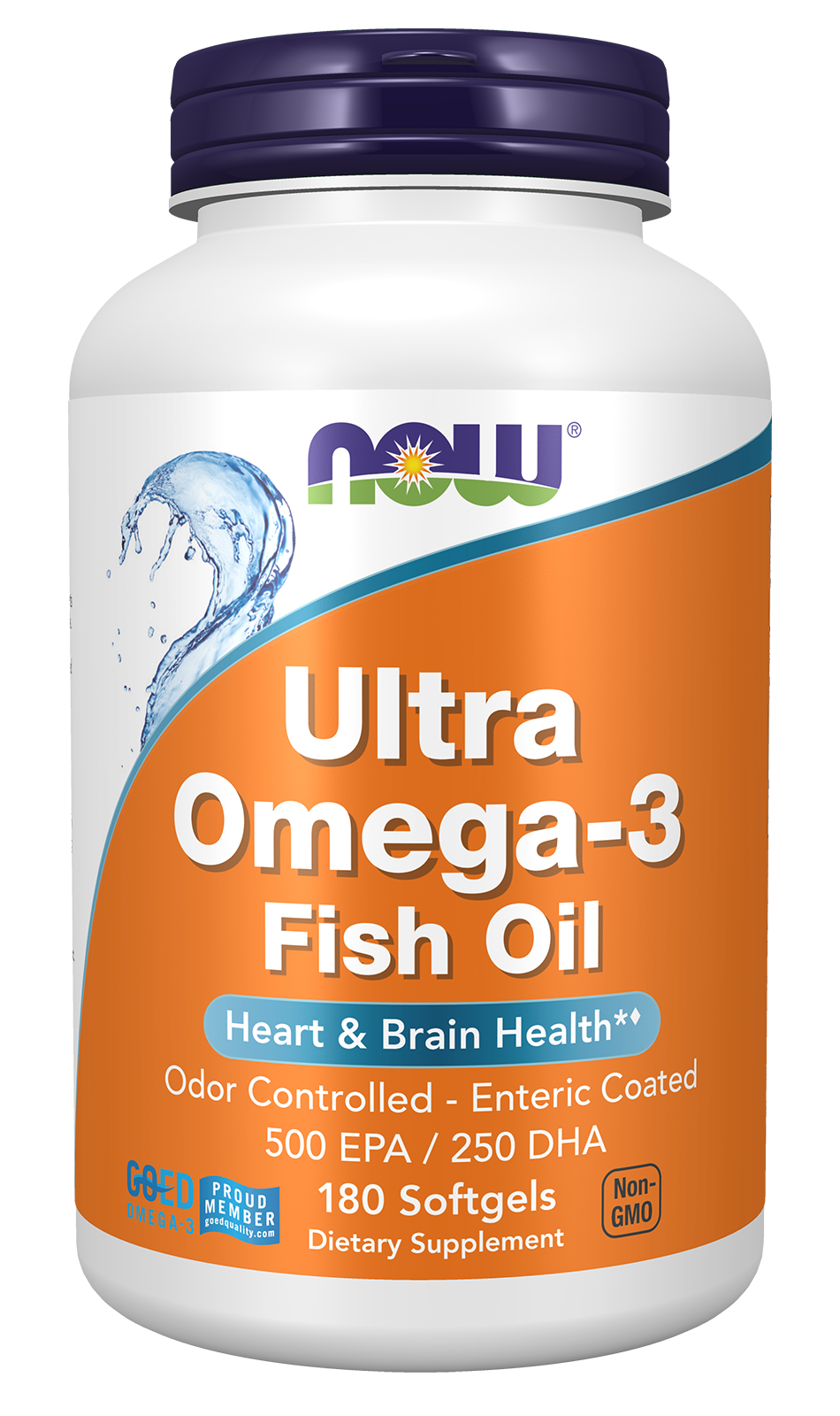 NOW Supplements, Ultra Omega-3 Molecularly Distilled, 180 Softgels