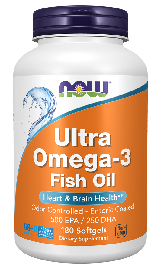 NOW Supplements, Ultra Omega-3 Molecularly Distilled, 180 Softgels