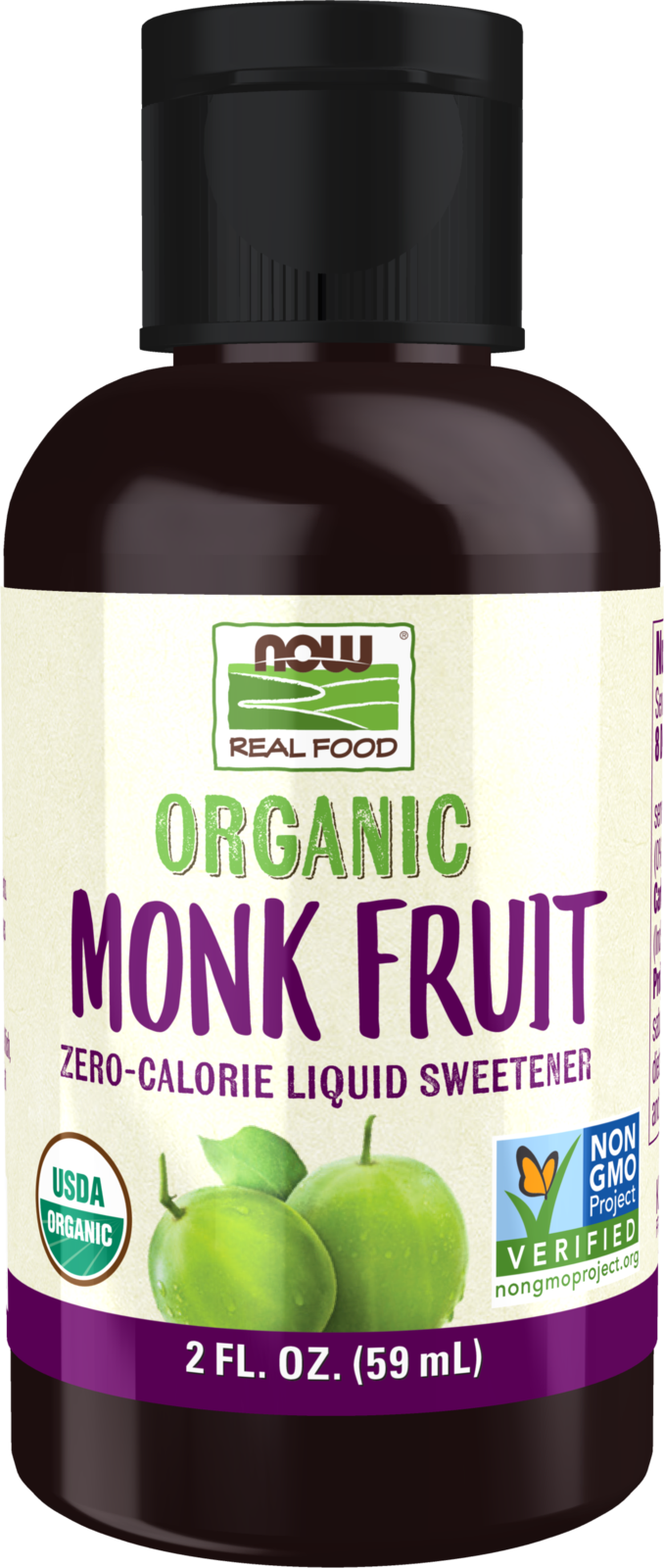 NOW Foods, Organic Monk Fruit, Zero-Calorie Liquid Sweetener, 2 fl. oz
