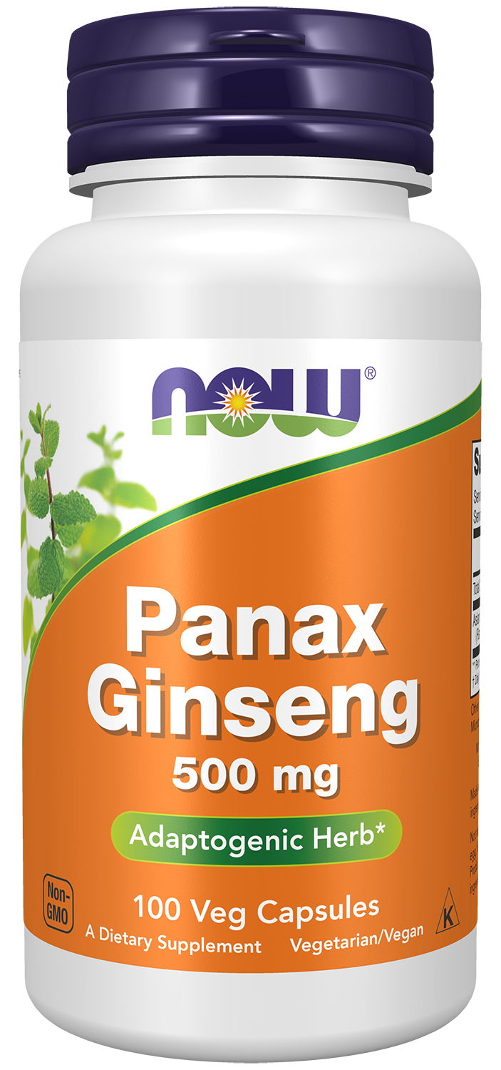 NOW Supplements, Panax Ginseng Root 500 mg, Adaptogenic Herb*, 100 Veg Caps