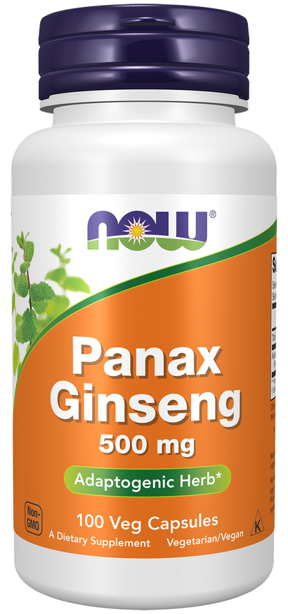 NOW Supplements, Panax Ginseng Root 500 mg, Adaptogenic Herb*, 100 Veg Caps
