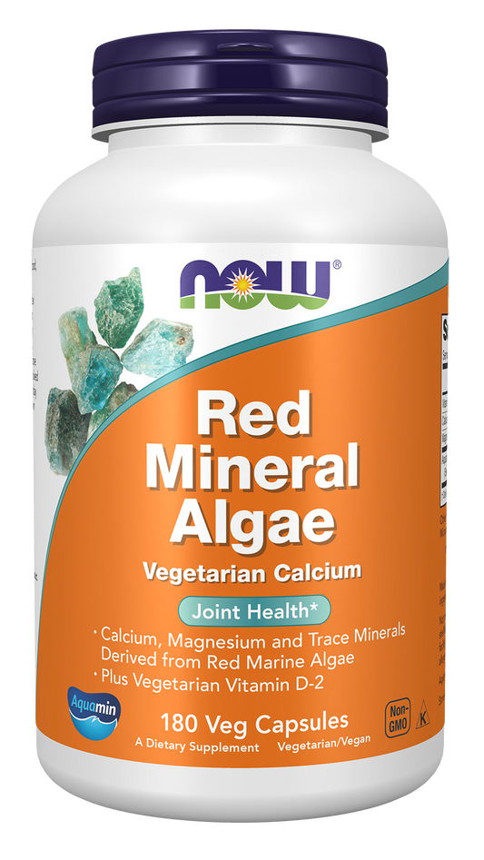 NOW Supplements, Red Mineral Algae Plus Vitamin D-2, 180 Veg Caps