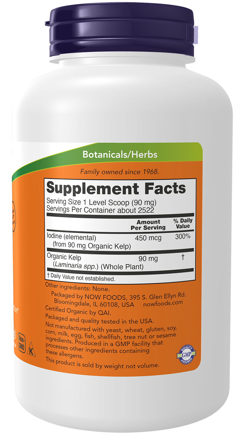NOW Supplements, Kelp Powder, Certified Organic, Super Green, 8-oz