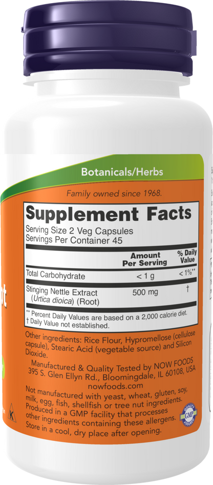 NOW Supplements, Stinging Nettle Root Extract, 90 Veg Caps