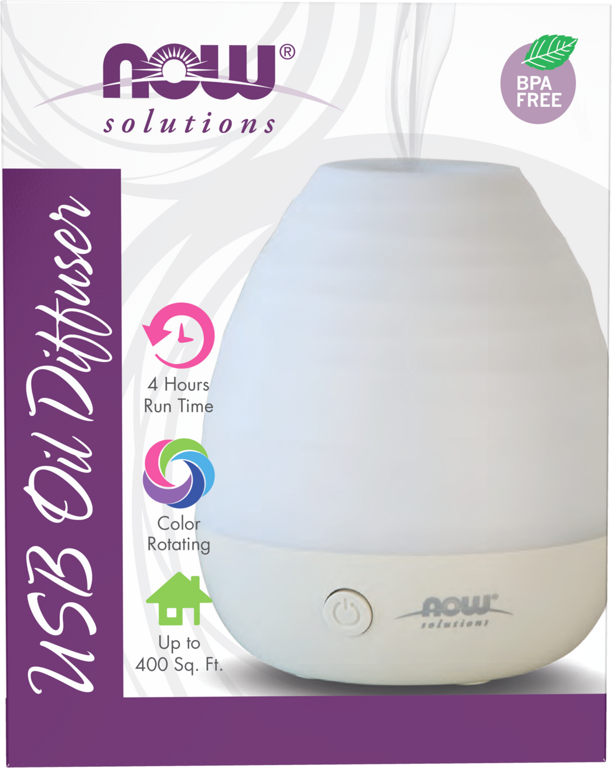 NOW Solutions, Ultrasonic Portable USB Aromatherapy Oil Diffuser, Heat Free