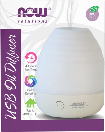 NOW Solutions, Ultrasonic Portable USB Aromatherapy Oil Diffuser, Heat Free