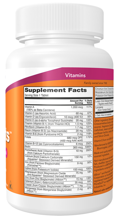 NOW Supplements, Daily Vits™, One Tablet Daily, 100 Tabs