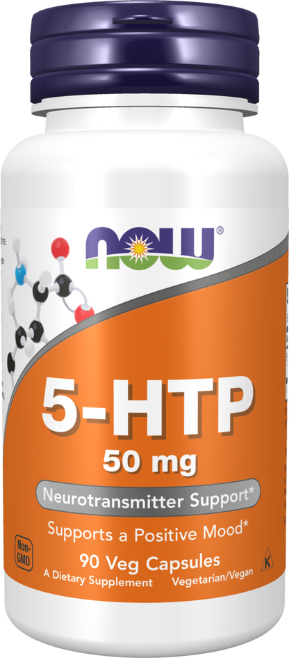 NOW Supplements, 5-HTP (5-hydroxytryptophan) 50 mg, 90 Veg Caps
