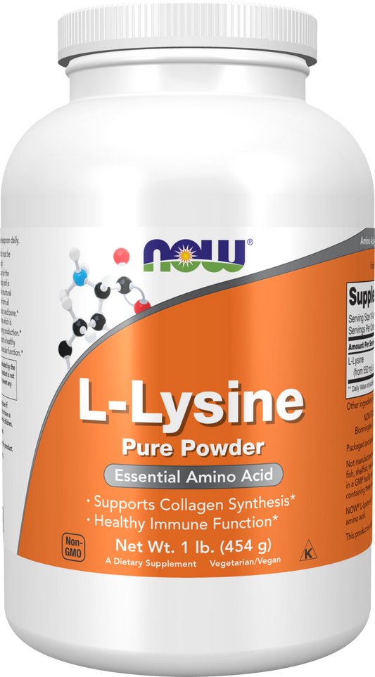 NOW Supplements, L-Lysine Powder, Amino Acid, 1 lb