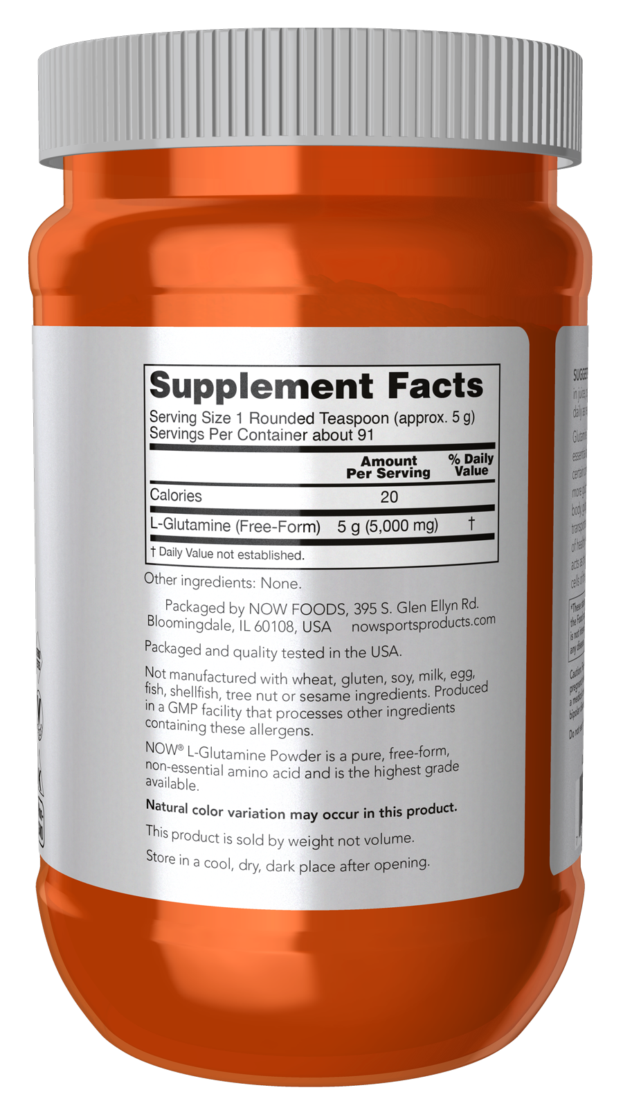 NOW Sports, L-Glutamine Powder, Amino Acid, 1 lb