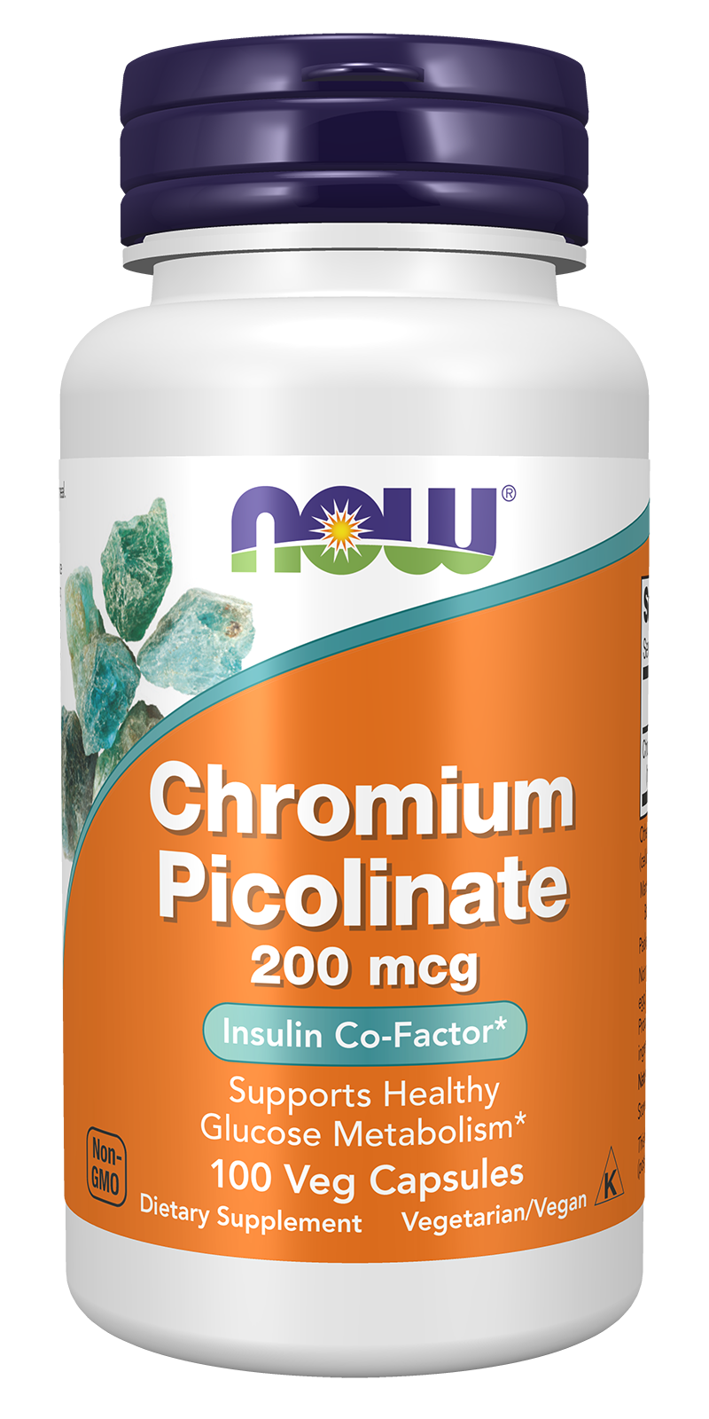 NOW Supplements, Chromium Picolinate 200 mcg, 100 Veg Caps