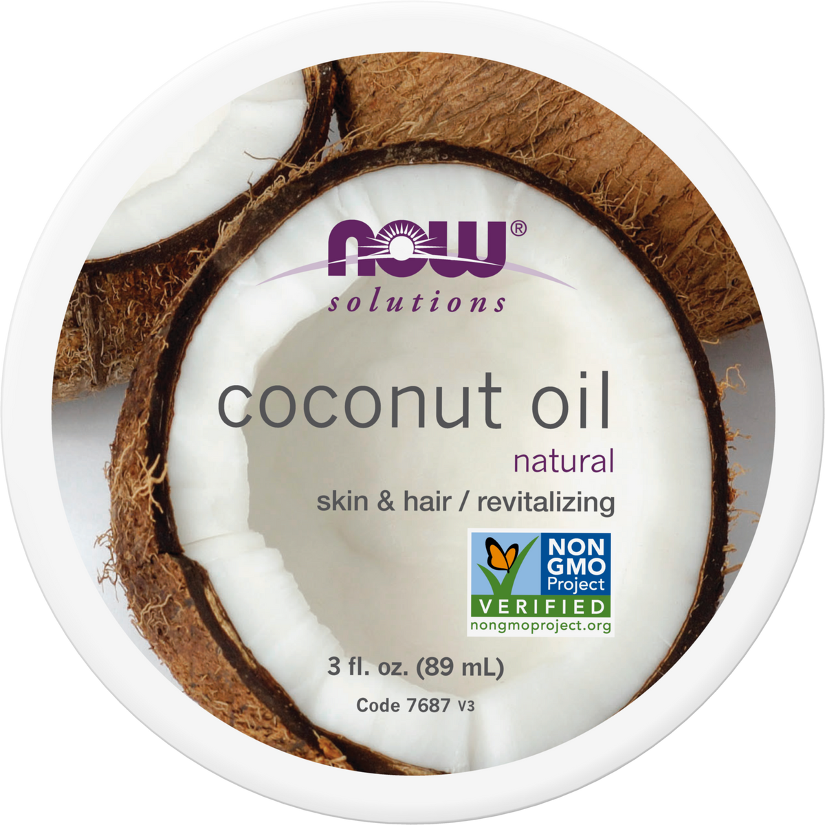 NOW Solutions, Coconut Oil, Conditioning Moisturizer, Travel Size, 3 fl. oz