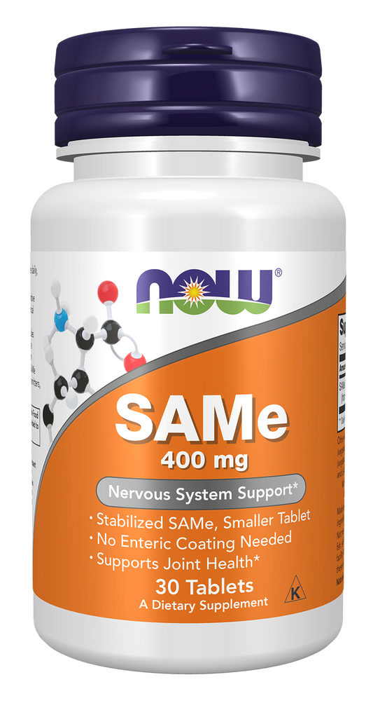 NOW Supplements, SAMe 400 mg, Nervous System Support*, 30 Tabs