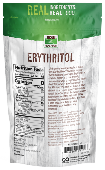 NOW Foods, Erythritol, Zero-Calorie Sweetener, 1 lb