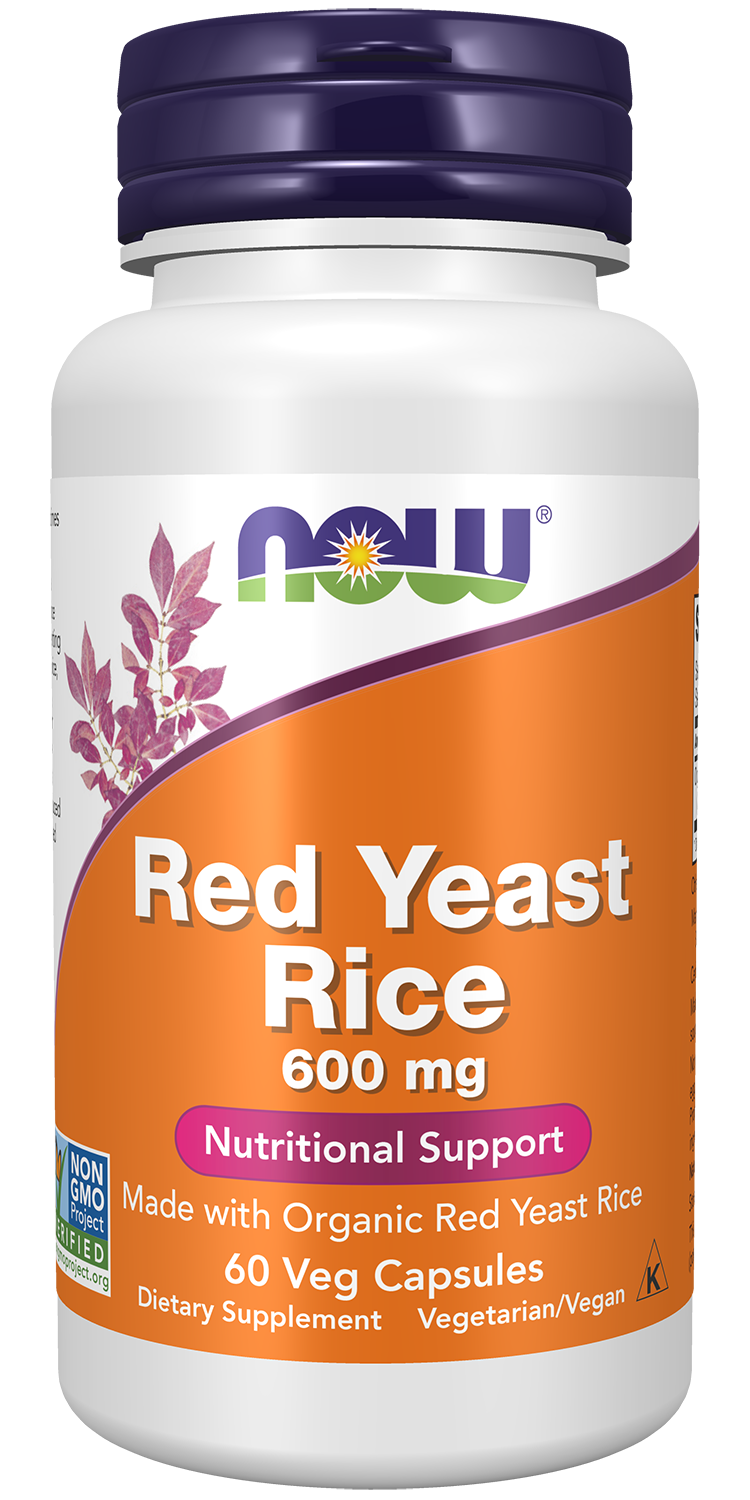 NOW Supplements, Red Yeast Rice 600 mg, Organic Red Yeast Rice, 60 Veg Caps
