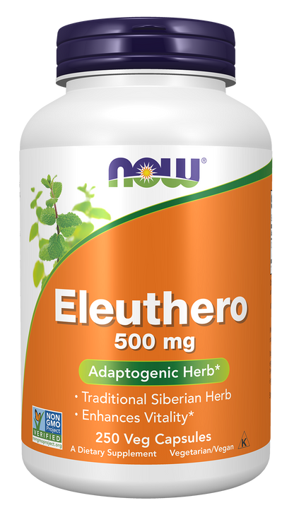 NOW Supplements, Eleuthero 500 mg, Adaptogenic Herb*, 250 Veg Caps