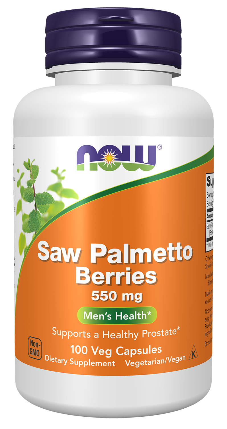NOW Supplements, Saw Palmetto Berries 550 mg, Men's Health*, 100 Veg Caps