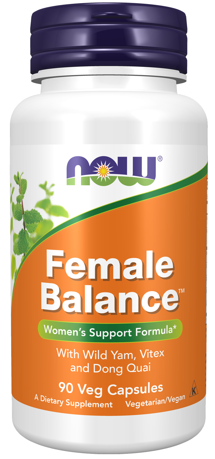 NOW Supplements, Female Balance™ w/ Wild Yam, Vitex, Dong Quai, 90 Veg Caps