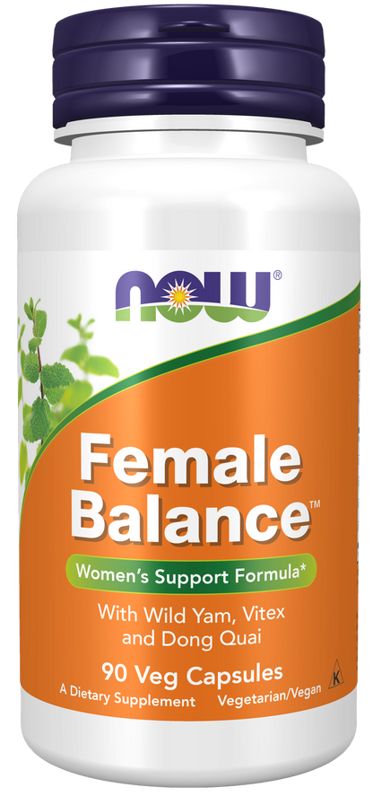 NOW Supplements, Female Balance™ w/ Wild Yam, Vitex, Dong Quai, 90 Veg Caps